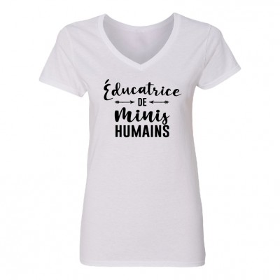 T-Shirt modèle "Éducatrice de minis humains" 
